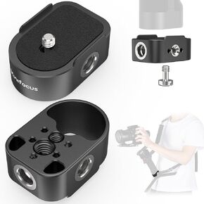 Battery Handle Base Compatible with DJI RS 4/RS 4 Pro/RS 3/RS 3 Pro/RS 2, Weight-Reducing Baseplate Accessory Mounting Bracket with QD Socket, 1/4" & 3/8" Threads