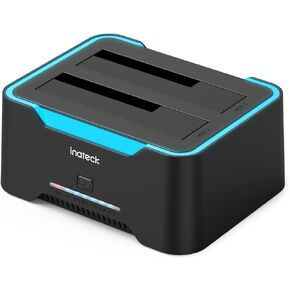 Inateck RGB SATA to USB 3.0 Hard Drive Docking Station with Offline Clone, for 2.5 and 3.5 Inch SATA HDD and SSD, Supports UASP, SA02004 Black in Kuwait
