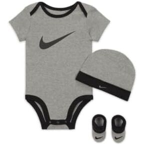 Nike 3-Piece Set Bodysuit, Hat and Booties Drk Grey Heather 6-12 Months