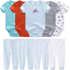 Newborn Baby Clothes Set Short Sleeve Baby Boy pants Baby Girl bodysuits Baby Layette Sets 3-6 Months