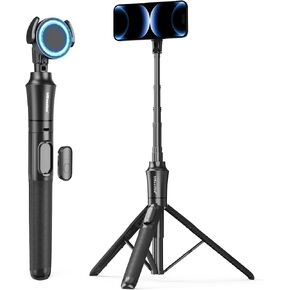 حامل ثلاثي مغناطيسي UBeesize مقاس 72 بوصة لهاتف iPhone مع حامل ثلاثي القوائم للهاتف الخلوي عن بعد وقابل للتمديد، متوافق مع MagSafe، حامل ثلاثي عصا سيلفي لهاتف iPhone 15 14 13 12 11 وهواتف Android in Kuwait