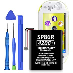 Ps Vita 2000 Battery, (New Upgrade) 4200mAh High Capacity Rechargeable Lithium-ion Battery for Sony PS Vita 2007, PCH-2007, PCH-2000, PSV2000 SP86R Battery with Repair Tool Kit
