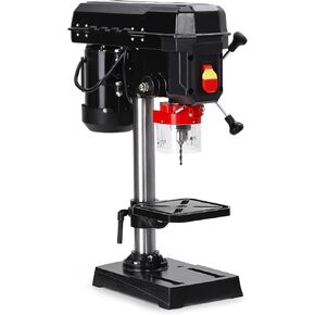 8 Inch Benchtop Drill Press, 2.5Amp Benchtop Drill Machine, 5 Speed Adjustable, Swing Distance 0-45° Tiltling Tabletop Drilling Machine for Wood, Metal