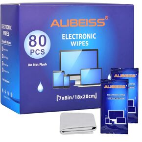 Electonic Wipes Alibeiss Screen Cleaner Wipes (80P,8 * 8inches) for Laptop, Phone, Ipad,TV, Computer Cleaning kit