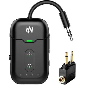 Bluetooth 5.4 Transmitter Receiver,2-in-1 Bluetooth Adapter for Airplane,Bluetooth Transmitter for TV,Gym, Up to 2 AirPods/Headphones,Wireless Audio Adapter with aptX LL for Travel & Home/Car Stereo