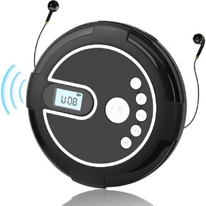 Portable CD Player with Dual Stereo Speakers，Rechargeable Discman CD Player with Anti-Skip Protection, CD Player for Car and Travel by Rindol