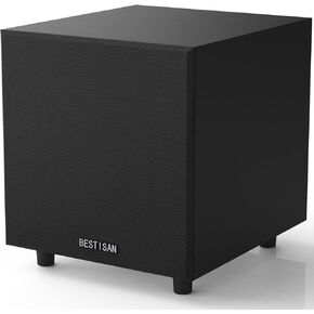 BESTISAN Subwoofer, Powered Subwoofer, Deep Bass Home Theater Sub, High Speaker Level Input/Output, 6.5 Inch, Black