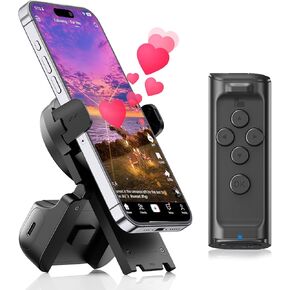 Remote Control Scrolling for Tiktok with Phone Stand,Page Turner for Kindle App E-Book,Bluetooth Camera Shutter Remote for iPhone, Android,iOS,iPad,Tablet (Black)