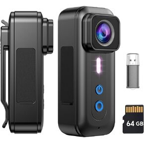 BOBLOV F5 2.7K Body Camera, 64GB Body Worn Camera with 150mins Video Recording, Small and Compact, Comes with Helmet Mount, Helping Your Cycling, Travel, and Outdoors (No WiFi)