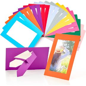 50 حزمة من إطارات الصور الورقية مقاس 4x6 بوصة، إطار صور من الورق المقوى متعدد الألوان لتزيين العودة إلى المدرسة، صورة من الورق المقوى nDIY، تظهر الصور العائلية، وديكور الحرف اليدوية للمدرسة والمكتب (10 ألوان) in Kuwait