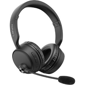 LEVN Bluetooth Headset, Bluetooth Headphones with Microphone 60Hrs Working Time Noise Cancelling Bluetooth 5.3 Multipoint Connect Wireless Headset with Mic for Work/Call Center/Cell Phone/Computer/PC