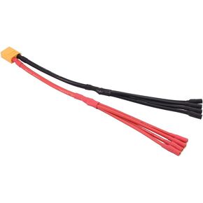 1pc XT60 Power Distribution (4pairs 3.5mm Banana Connectors) Cable in Parallel Charger Cable Extension Y Splitter(1-to-4/20cm)(C115-1)