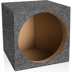 10" Car Subwoofer Boxes & Enclosures, Gray Carpet Unloaded Box, Subwoofer Regular Standard Cab Truck Sub Box Enclosure, Vent Sub Box with Sound-Absorbing Cotton & Premium Carpeted Finish