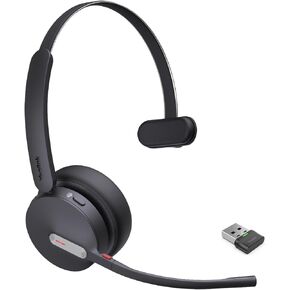 Yealink BH70 Mono Wireless Bluetooth Headset with Microphone for Work, up to 35h Talking Battery Life, 3-Mic Noise Cancellation, 91g Lightweight Microsoft Teams Certified Work Headsets for PC, USB-A