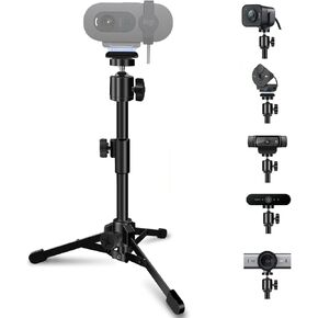 Desktop Webcam Tripod Stand, Portable Webcam Mount Holder with Magnet Mount and 1/4 Thread compatible with Logitech Webcam MX Brio 4K,C920,StreamCam,C930,C922,C925e,C615,Brio 500 300 100 Webcams (1)