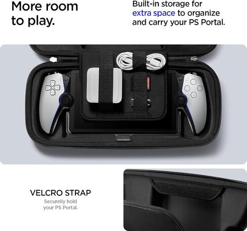 Spigen Rugged Armor Pro Designed for PlayStation Portal Remote Player Hard Shell Travel Carrying Case - Black in Saudi Arabia