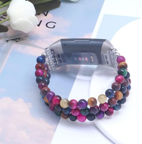 سوار معصم من C&L Accessories Dressy Gemstone متوافق مع Fitbit Charge 3 Charge 4 Bands in Kuwait