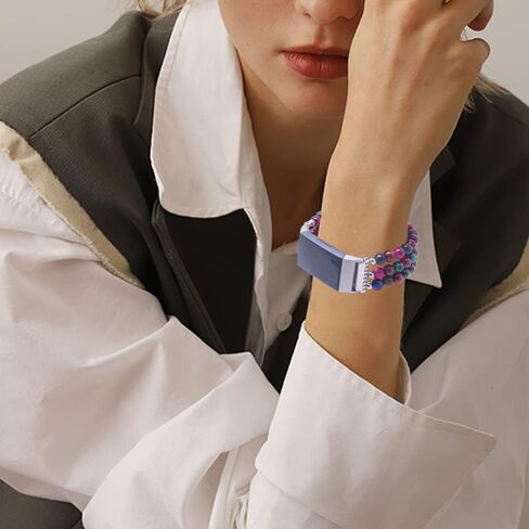 سوار معصم من C&L Accessories Dressy Gemstone متوافق مع Fitbit Charge 3 Charge 4 Bands in Kuwait