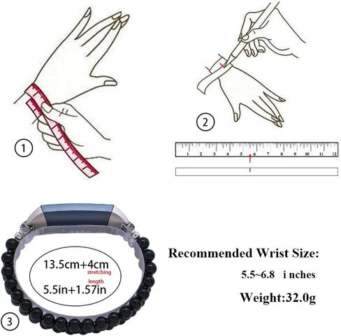 سوار معصم من C&L Accessories Dressy Gemstone متوافق مع Fitbit Charge 3 Charge 4 Bands in Kuwait