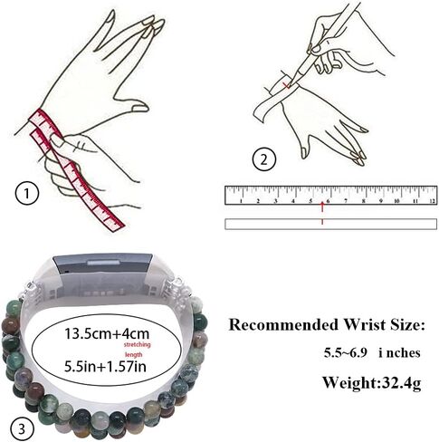 سوار معصم من C&L Accessories Dressy Gemstone متوافق مع Fitbit Charge 3 Charge 4 Bands in Saudi Arabia