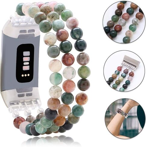 سوار معصم من C&L Accessories Dressy Gemstone متوافق مع Fitbit Charge 3 Charge 4 Bands in Saudi Arabia