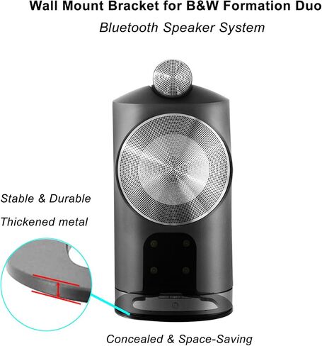 Wall Mount Bracket Compatible with Bowers & Wilkins(B&W) Formation Duo Bluetooth Speaker System, Black in Saudi Arabia