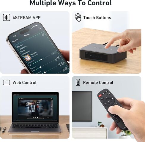 جهاز استقبال الصوت Arylic S10+ AirPlay، ستيريو متعدد الغرف مع مخرج SPDIF، مشغل موسيقى WiFi وBluetooth، تدفق موسيقى عالية الدقة بدون فقدان من Spotify، Amazon Music، Tidal إلخ in Kuwait