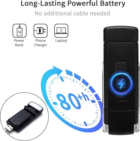 مصباح قراءة الكتب QUMOX بجانب السرير، ضوء قراءة LED محمول مع مشبك، 3 ألوان كهرمانية و5 مستويات سطوع قابلة للتعديل، مصباح قراءة USB قابل لإعادة الشحن لمحبي الكتب in Kuwait