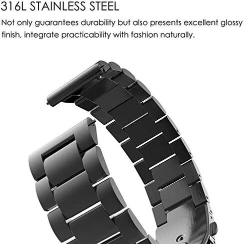 Wristband Compatible with Fitvii HM57/Faweio IDW26/Zakotu Y66/Kuizil T70/Tozo S5/QONBINK L70/JeeJTek TGW101 for Men Women, Quick Release Stainless Steel Metal Business Strap Replacement Bands Accessoy in Saudi Arabia