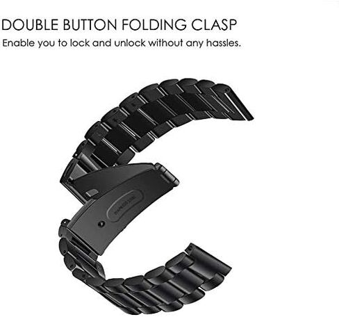 Wristband Compatible with Fitvii HM57/Faweio IDW26/Zakotu Y66/Kuizil T70/Tozo S5/QONBINK L70/JeeJTek TGW101 for Men Women, Quick Release Stainless Steel Metal Business Strap Replacement Bands Accessoy in Saudi Arabia