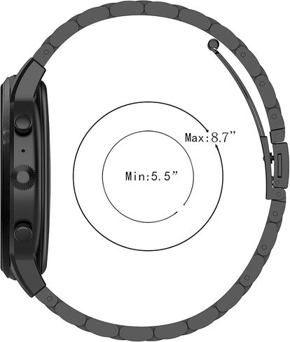 Wristband Compatible with Fitvii HM57/Faweio IDW26/Zakotu Y66/Kuizil T70/Tozo S5/QONBINK L70/JeeJTek TGW101 for Men Women, Quick Release Stainless Steel Metal Business Strap Replacement Bands Accessoy in Saudi Arabia