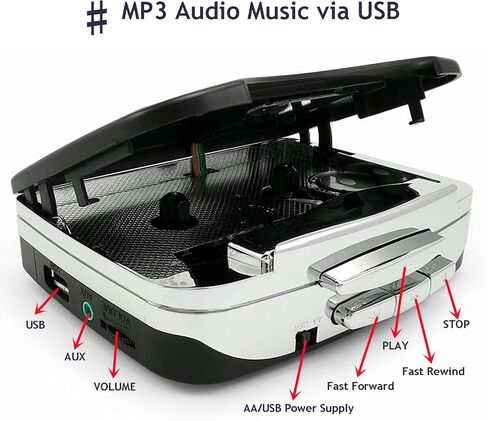 مشغل كاسيت، محمول من الأشرطة إلى محول MP3، مشغل موسيقى صوتي، مسجل كاسيت USB، شريط كاسيت رقمي MP3 مع سماعات الرأس in Saudi Arabia