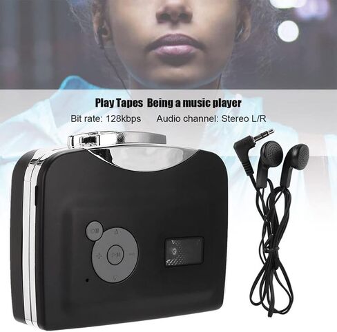مشغل كاسيت، محمول من الأشرطة إلى محول MP3، مشغل موسيقى صوتي، مسجل كاسيت USB، شريط كاسيت رقمي MP3 مع سماعات الرأس in Saudi Arabia