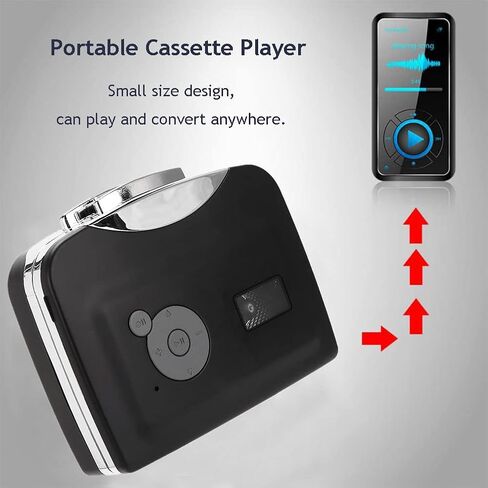 مشغل كاسيت، محمول من الأشرطة إلى محول MP3، مشغل موسيقى صوتي، مسجل كاسيت USB، شريط كاسيت رقمي MP3 مع سماعات الرأس in Saudi Arabia
