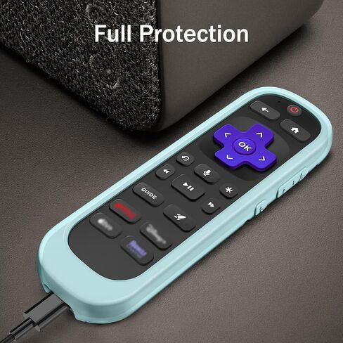 Fintie Protective Case for Roku Voice Remote Pro (2nd Edition), CaseBot Lightweight Anti Slip Kids-Friendly Shockproof Silicone Remote Cover for Roku RCB1R Controller, Blue Glow in Saudi Arabia