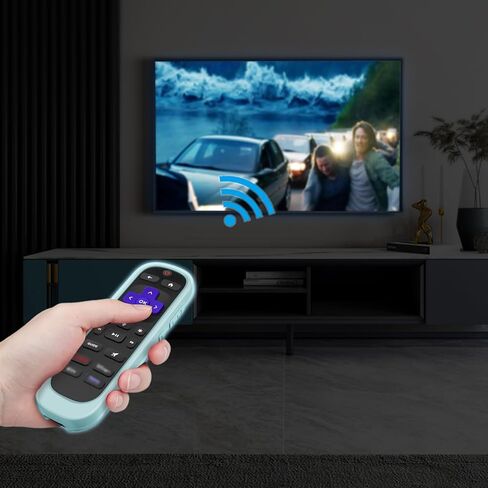 Fintie Protective Case for Roku Voice Remote Pro (2nd Edition), CaseBot Lightweight Anti Slip Kids-Friendly Shockproof Silicone Remote Cover for Roku RCB1R Controller, Blue Glow in Saudi Arabia