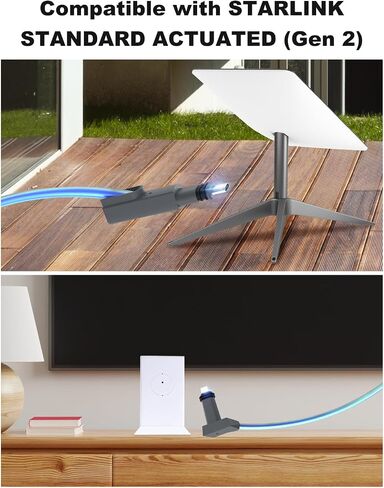 كابل Starlink 32.8FT لكابل Starlink Gen 2، مجموعة Starlink Internet Kit وصلة كابل بديلة للأقمار الصناعية تناسب ملحقات Starlink مقاومة للماء (رمادي) in Saudi Arabia