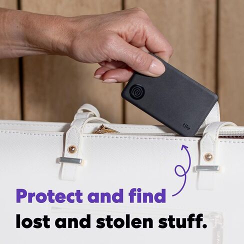 Tile by Life360 Slim (2024) - الباحث عن المحفظة ومتعقب البلوتوث ومحدد موقع العناصر لبطاقات الأمتعة وجوازات السفر والمزيد. متوافق مع كل من iOS وAndroid. مكتشف الهاتف. عبوة واحدة (أسود) in Kuwait