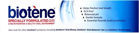 biotène Gentle Formula Fluoride Toothpaste, Fresh Mint 4.3 oz ( Pack of 3), (PPAX1366750) in Saudi Arabia