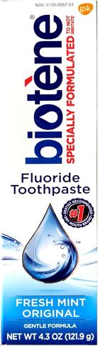 biotène Gentle Formula Fluoride Toothpaste, Fresh Mint 4.3 oz ( Pack of 3), (PPAX1366750) in Saudi Arabia