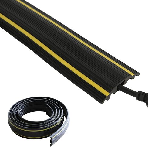 OrangeStar 6Ft Floor Cord Cover, Hide Extension Cords, Heavy Duty PVC Cable Protector Wire Covers for Home Office Warehouse Prevent Cable Trips in Saudi Arabia