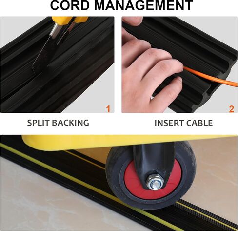 OrangeStar 6Ft Floor Cord Cover, Hide Extension Cords, Heavy Duty PVC Cable Protector Wire Covers for Home Office Warehouse Prevent Cable Trips in Saudi Arabia