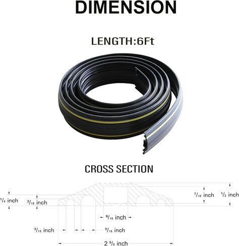 OrangeStar 6Ft Floor Cord Cover, Hide Extension Cords, Heavy Duty PVC Cable Protector Wire Covers for Home Office Warehouse Prevent Cable Trips in Saudi Arabia