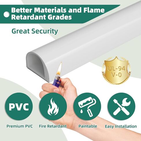أداة إخفاء الحبل، مجموعة أدوات إخفاء الكابلات السلكية مقاس 39 بوصة لكابل واحد، مادة PVC مرنة لإخفاء أسلاك طاقة التلفزيون المثبتة على الحائط في المكتب المنزلي، عرض 0.59 ارتفاع 0.39 بوصة باللون الأبيض in Kuwait