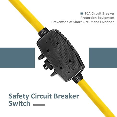 30 Ft Retractable Extension Cord Reel, 3 Outlets 16/3 Gauge Retractable Power Cord, 10A Circuit Breaker, Wall or Ceiling Mountable for Garage, Workshop, UL Listed, Red in Saudi Arabia