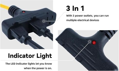 30 Ft Retractable Extension Cord Reel, 3 Outlets 16/3 Gauge Retractable Power Cord, 10A Circuit Breaker, Wall or Ceiling Mountable for Garage, Workshop, UL Listed, Red in Saudi Arabia