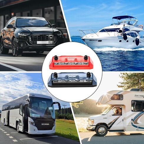 شريط ناقل الارتداد BB46P-516 4 × 5/16 بوصة ترصيع 6 × #8 محطات لولبية كتلة توزيع الطاقة مع مسامير من الفولاذ المقاوم للصدأ كتلة طرفية بسبار البطارية البحرية لزوج السيارات in Kuwait