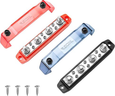 شريط ناقل الارتداد BB46P-516 4 × 5/16 بوصة ترصيع 6 × #8 محطات لولبية كتلة توزيع الطاقة مع مسامير من الفولاذ المقاوم للصدأ كتلة طرفية بسبار البطارية البحرية لزوج السيارات in Kuwait