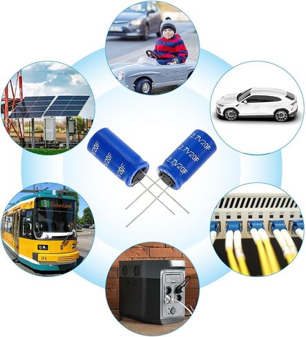 PATIKIL 2Pcs 2.7V 20F Super Capacitor, 0.49 x 0.49 x 0.98 Inch Aluminum Super Capacitors Winding Type Energy Storage for on Board Backup Energy Storage, Blue in Saudi Arabia