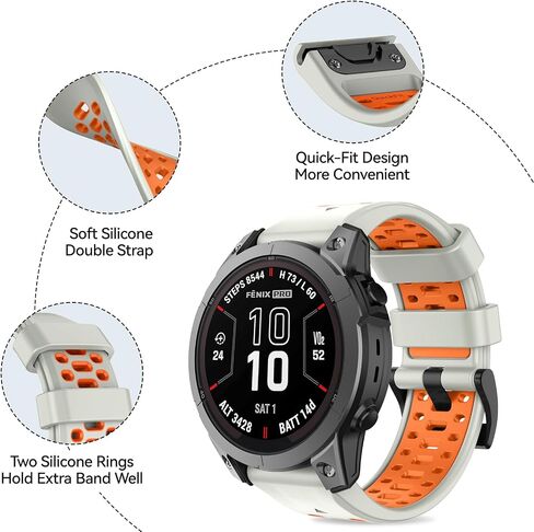 ISABAKE for Fenix 6X/7X Band 26mm Easy-fit Soft Silicone Watch Band Replacement Compatible with Fenix 5X/Fenix 5X Plus/Fenix 3/Fenix 6X Pro/Descent Descent MK2i Smartwatches in Saudi Arabia